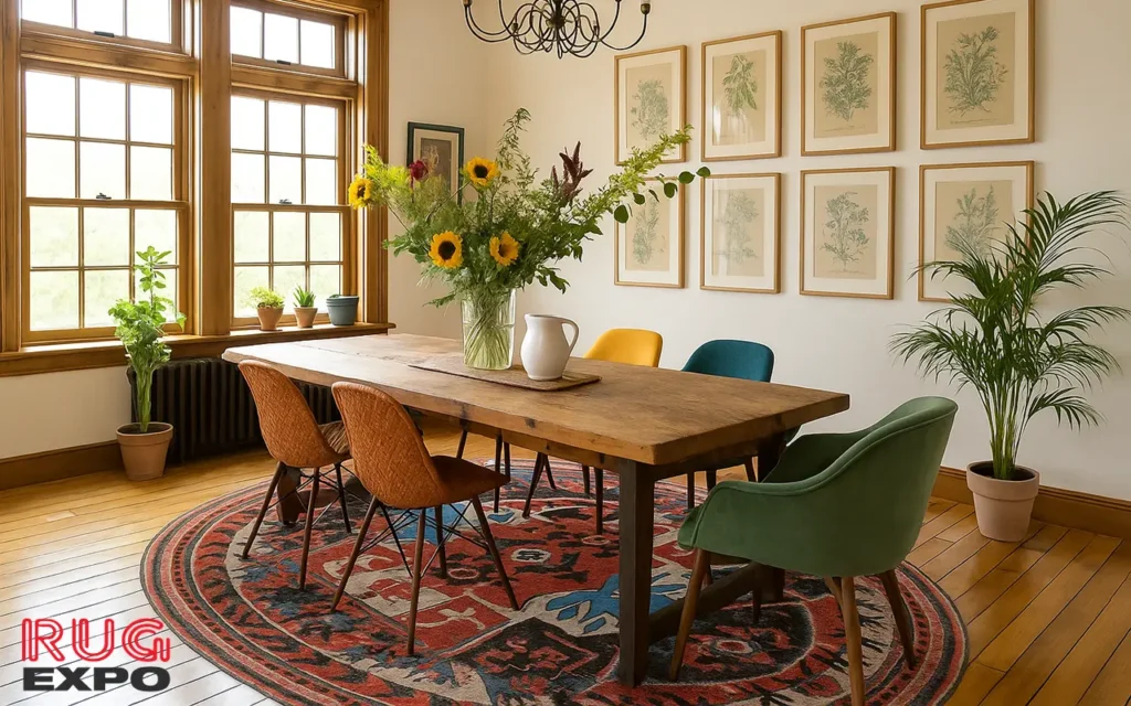 dining rug layout