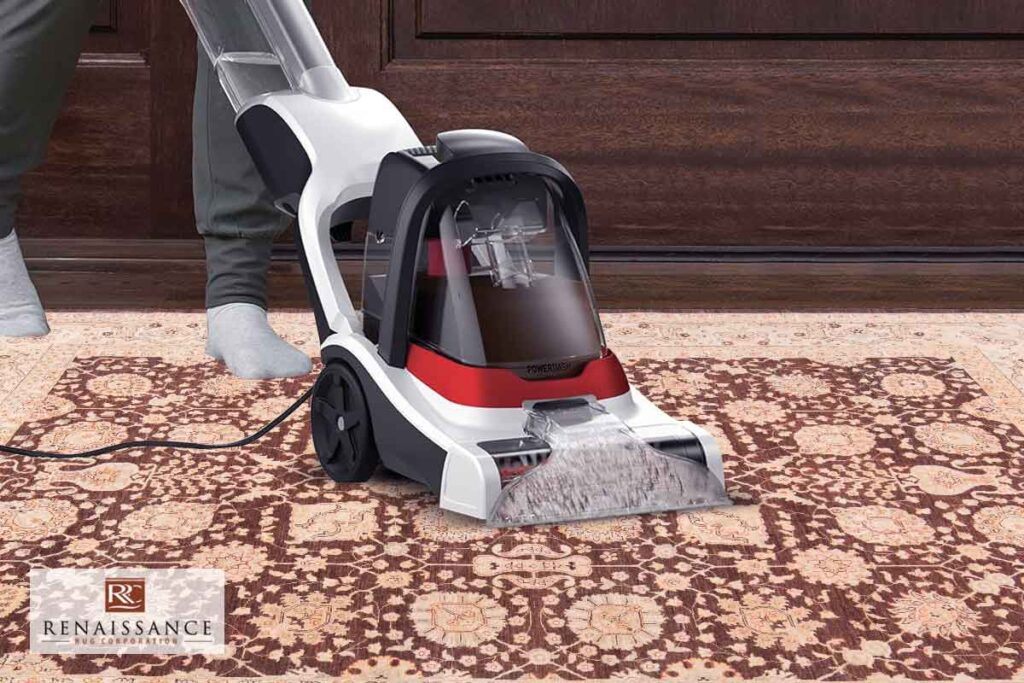 clean a rug with a rug shampooer
