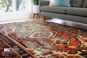 Rug that sun is hitting it and can get UV Damage